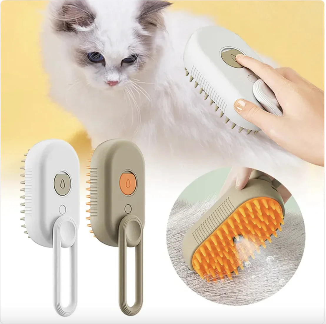 Zanora SteamPurr™ – Parowa Szczotka do Pielęgnacji Psów i Kotów